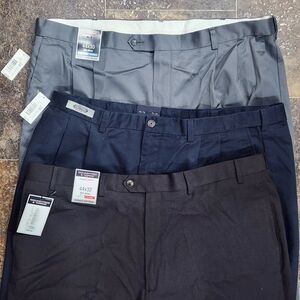 3X: NEW Men's Roundtree & Yorke Big Man Travelsmart Expandable Pant W44 L30 L32
